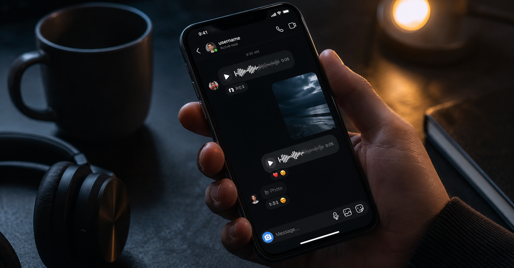 instagram message dark mode